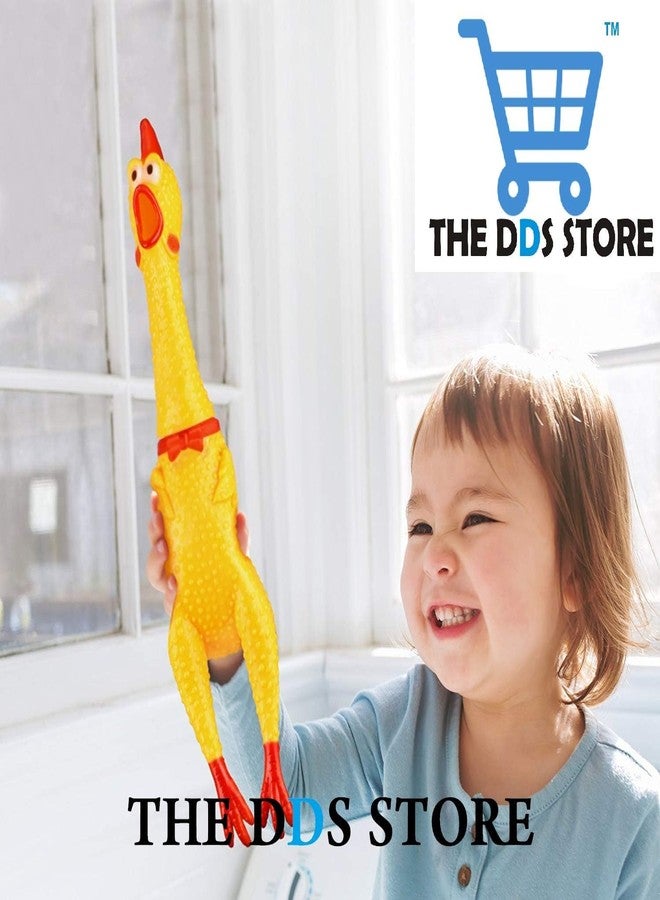THE DDS STORE لعبة دجاجة مطاطية صاخبة مقاس 5 بوصات من متجر DDS للأطفال والحيوانات الأليفة - لعبة مضغ دجاجة صاخبة وممتعة للغاية للكلاب - فكرة هدية مبتكرة ومضحكة تصدر صوتاً عند الضغط عليها - (قد يختلف اللون) - Image 4